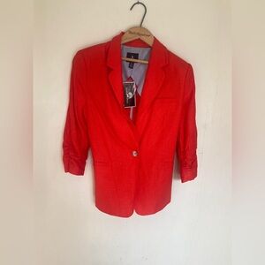 Jules & Leopold Vibrant Linen & Rayon Summer Red Blazer